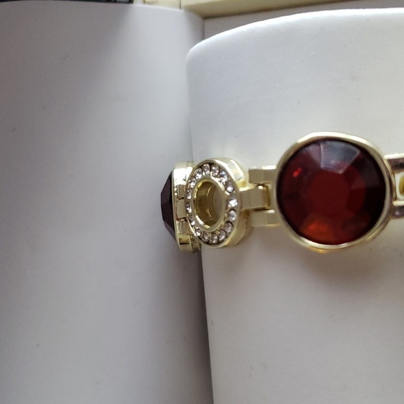 Charter Club Women's Gold-Tone Ruby Crystal Bracelet Watch 32mm - Picture 6 of 7